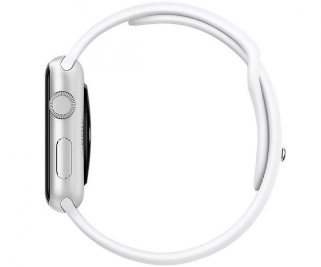 Apple Watch Series 1 42mm Silver Aluminum Case with White Sport Band (MNNL2)